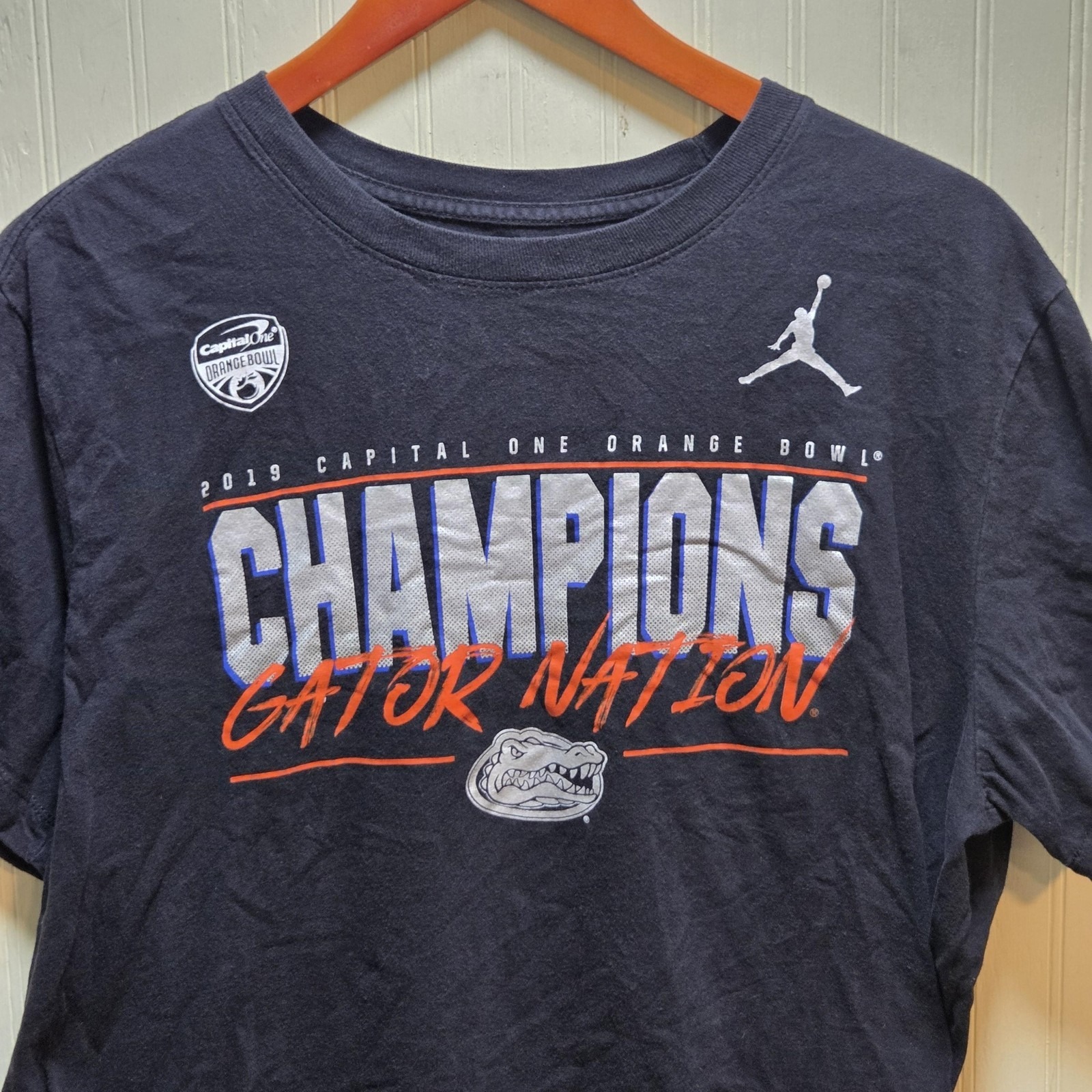 Florida Gators Shirt Mens Large Gray Ncaa Football Nike Orange Bowl Champions